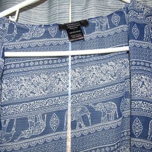 Blue elephant printed komono
